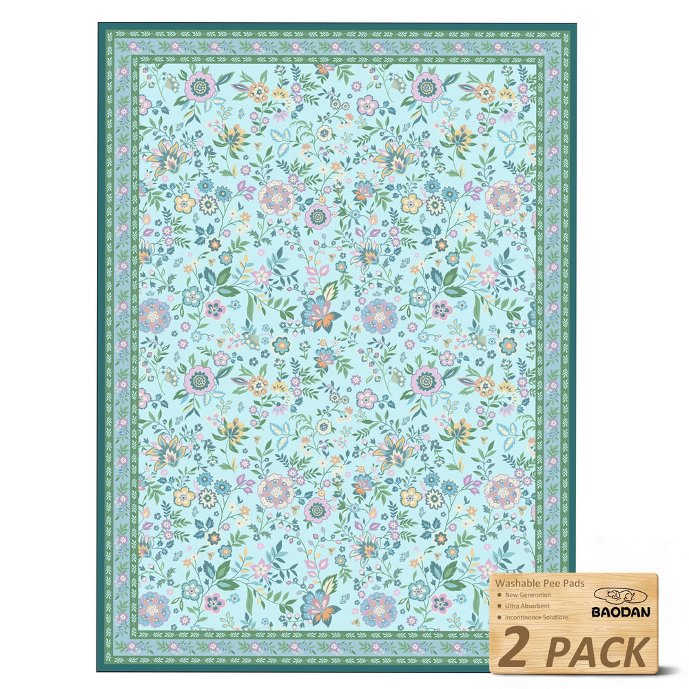 Baodan tapis-propreté lavable pour chien avec fleurs, sols secs et propres