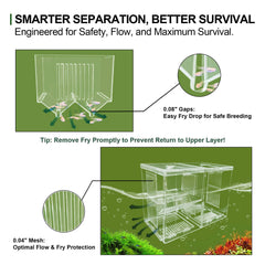 BaoZqua séparateur amovible, ajustable pour séparer poissons selon les besoins.