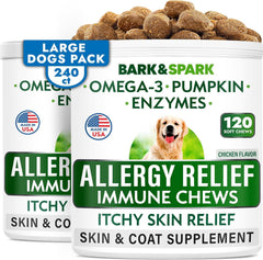 Friandises Bark&Spark en bocal 240 ct pour peau saine du chien