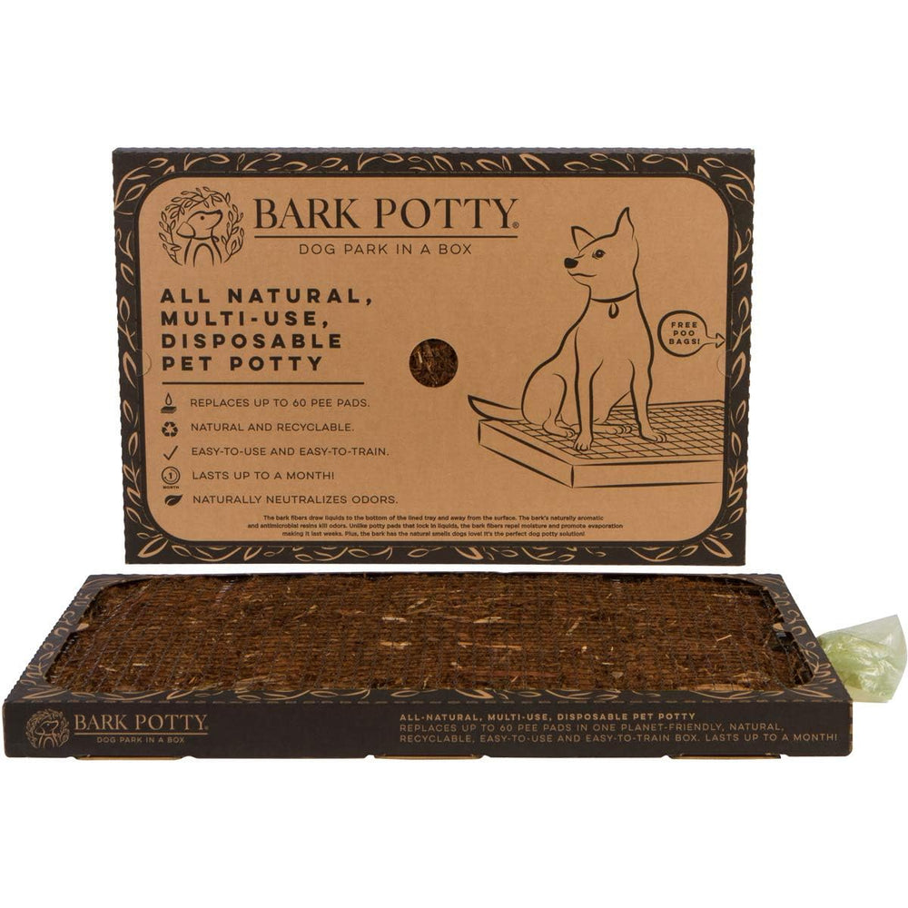 Bark Potty: bac d'entraînement pour chien avec écorce réelle attirant naturellement l'animal