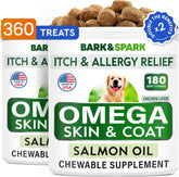 BARK&SPARK Omega-3 pour chien, emballage pratique et soutien potentiel peau et pelage.