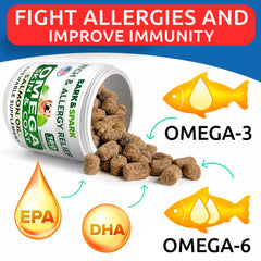 Pot BARK&SPARK Omega-3, friandises faciles à donner et source d'EPA/DHA.