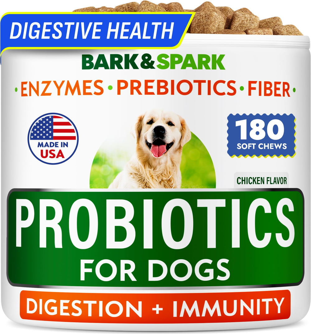 BARK&SPARK Probiotiques chien pack 180 comprimés pour soutien digestion