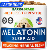 BARK&SPARK Mélatonine apaisante pour chien, bouchée os chéri et bénéfice potentiel d’apaisement.