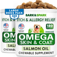 BARK&SPARK Omega3 – emballage affiché, peut soutenir un pelage sain.
