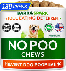 BARK&SPARK friandises anti-coprophagie pour chiens réduisent l'envie de manger les selles.