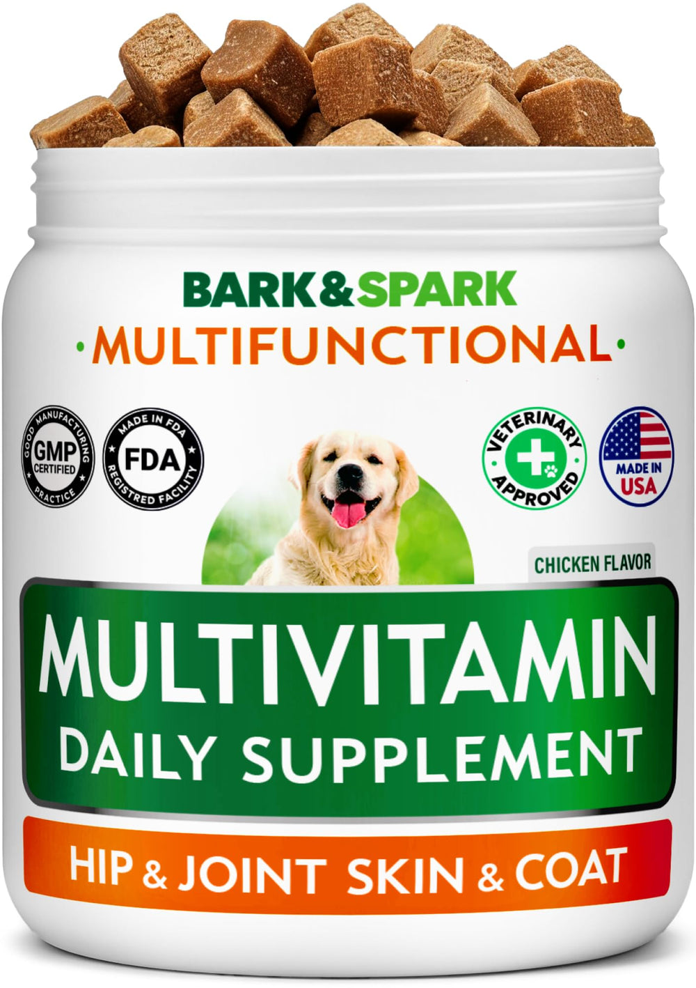 BARK&SPARK friandises multivitamines pour chien, soutien global et goût appétant