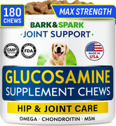 BARK&SPARK Glucosamine Chondroitine, friandises au poulet; soutien mobilité.