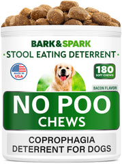 BARK&SPARK anti-coprophagie – emballage et bouchées, soutien à la prévention.