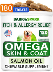 Bark&Spark Omega3 pot de 180 friandises saumon pour chien et chat, pratique.