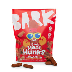 Barkbox Beefy Meat Hunks : bouchées au boeuf savoureuses pour chiens actifs.