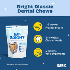 Barkbox Bright baton dentaire montrant le massage des gencives pendant la mastication.