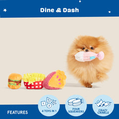 BarkBox Dine & Dash boisson frappée jouet : jeu varié et bruit interne