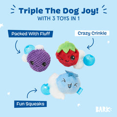 Jouet 3-en-1 BarkBox pour petits chiens, parfait pour le jeu.