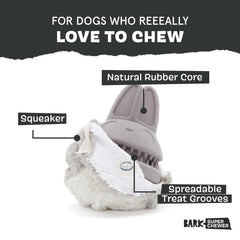 BarkBox Hare Raiser, noyau caoutchouc durable prêt à mastiquer longtemps