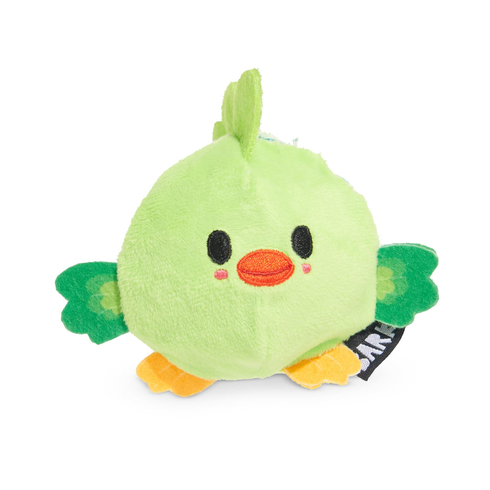 Jouet Piper Parrot BarkBox pour petit chien, design coloré et stimulant.