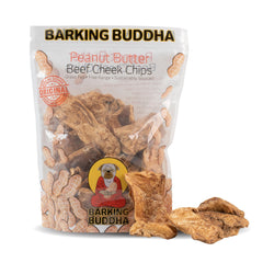 Chips Barking Buddha de joue de bœuf dans un sac de 1 livre, longue durée.