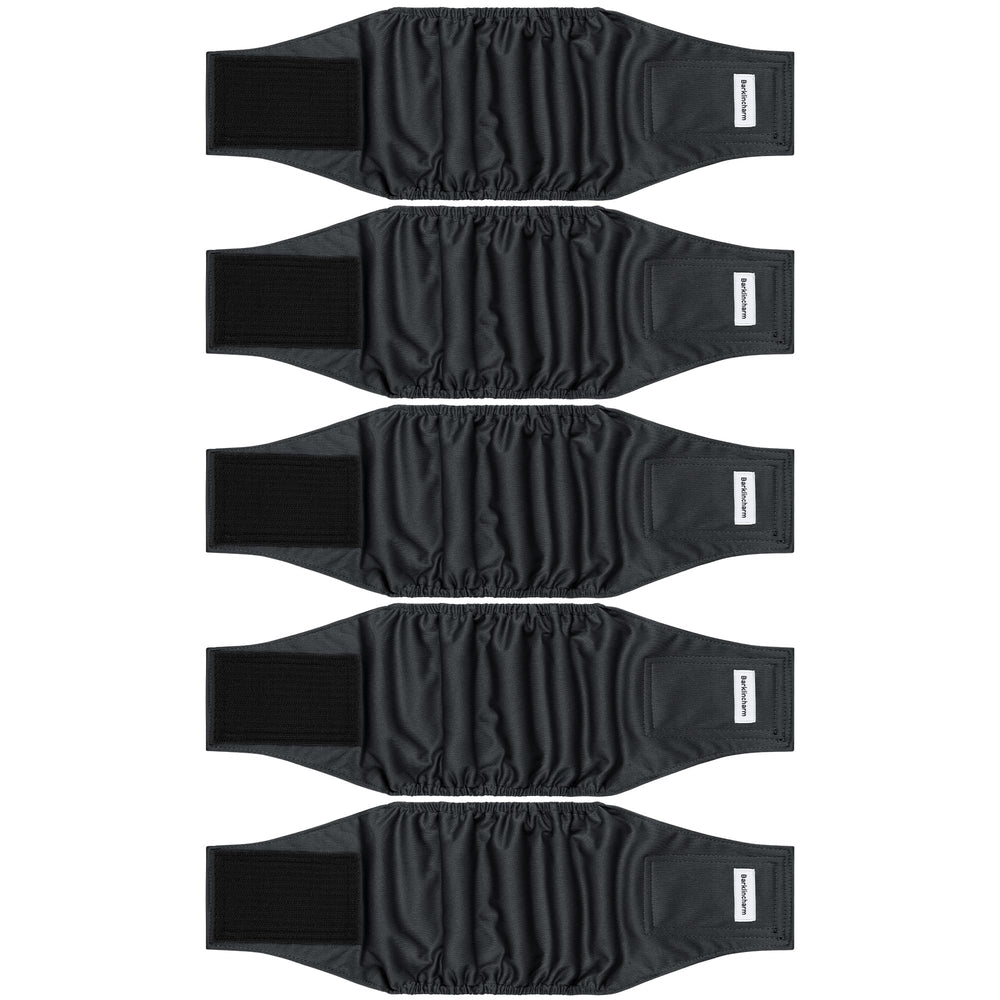 Pack Barklincharm 5 couches pour chiens mâles XXL noir, absorbantes et anti-fuite.
