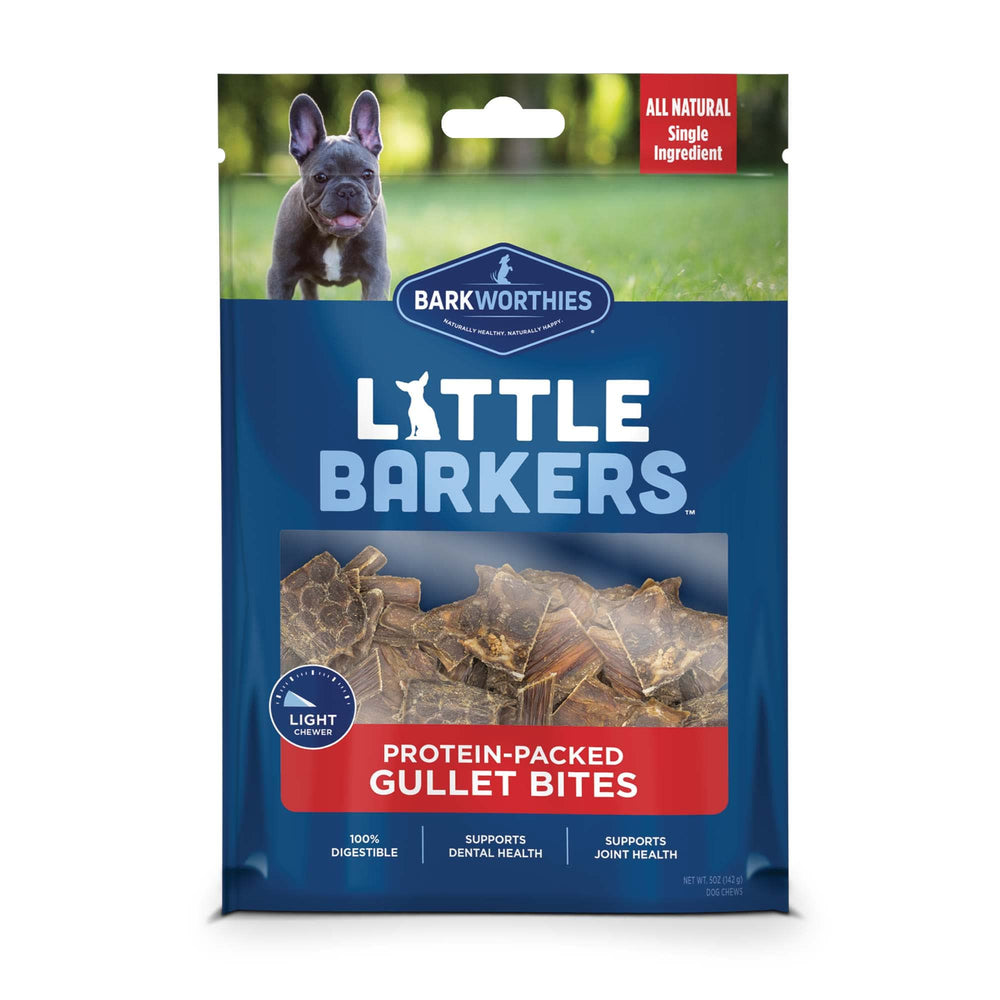 Barkworthies Little Barkers Gullet Bites, paquet de 5 onces soutenant l'énergie des chiens.
