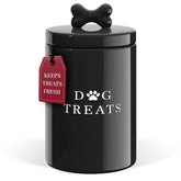 Barnyard Designs Contenant gourmand chien noir, idéal pour garder les friandises à portée.