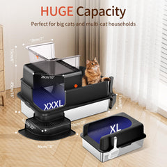Bartuke XXXL bac en inox avec grille filtrante, réduction des éclaboussures.