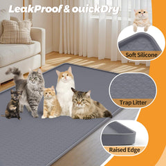 Bartuke Tapis Litière Très Grand texture anti-éparpillement qui retient la litière