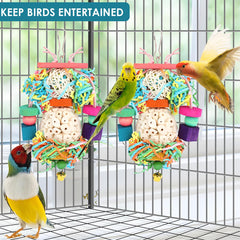 BBjinronjy jouet oiseau avec balles sola colorées, stimulation mentale.