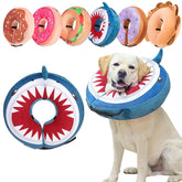 Collier donut gonflable BEAUTYZOO pour chien XL, bleu requin, soutien doux après chirurgie.