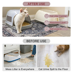 BEAUTYZOO Tapis Litière Chat Antidérapant reste en place même avec un chat actif