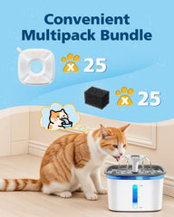 Beckacher filtre fontaine chat Veken 95oz-28l avec filtration triple.