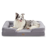Bedfolks lit chien orthopedique grand format avec mousse nid d abeille pour soutien.