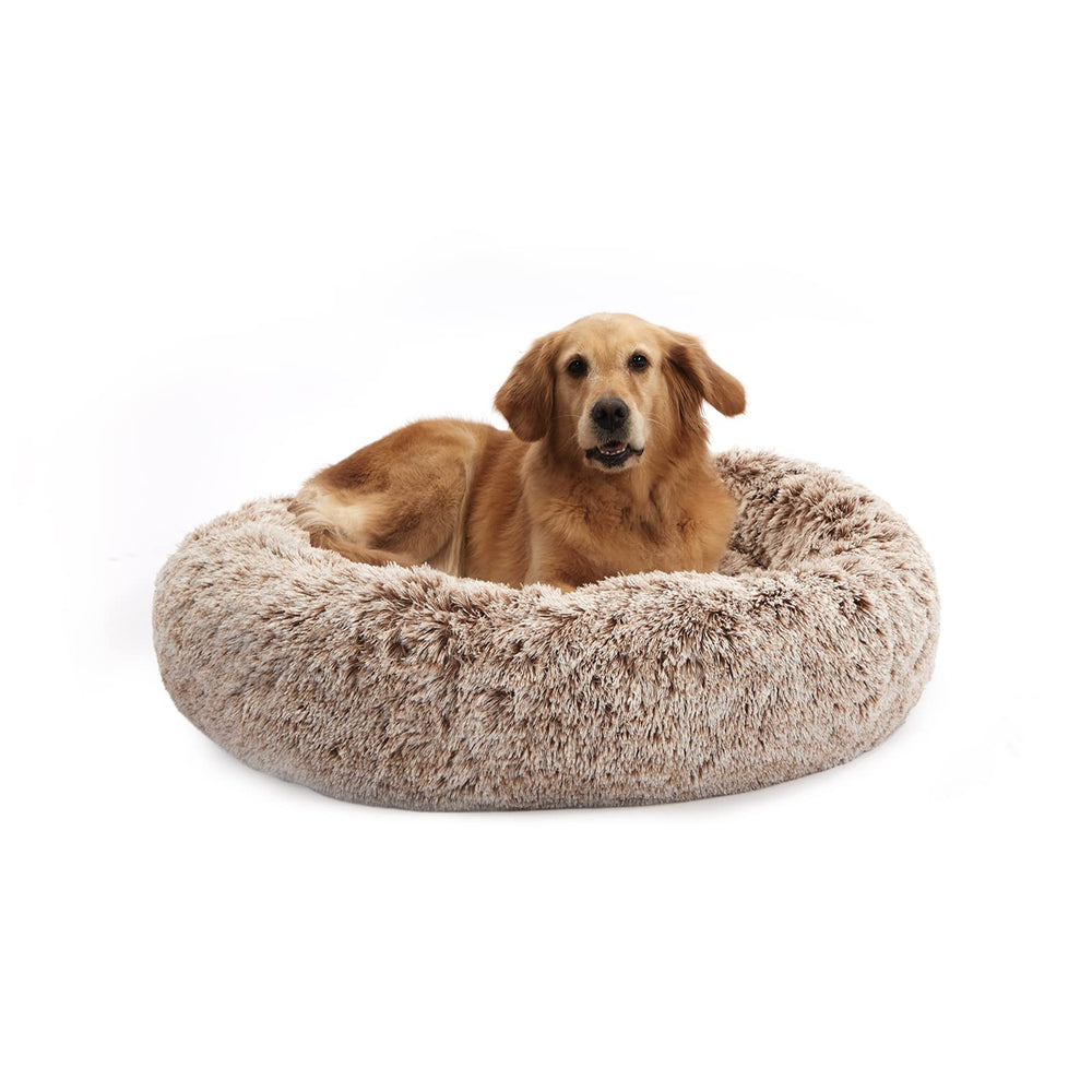 Bedfolks nid beignet chien 36 pouces brun - vue avant, confort chaleureux.