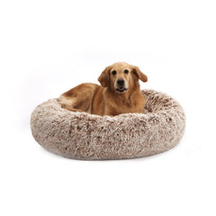 Bedfolks nid beignet chien 36 pouces brun - vue avant, confort chaleureux.