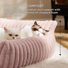 Bedsure ComfyFleece Canapé chien moyen, remplissage 2:1 offrant confort et soutien.