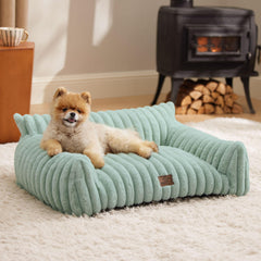 Bedsure ComfyFleece canapé pour animaux, chat, 30 pouces, vert jardin, confort.