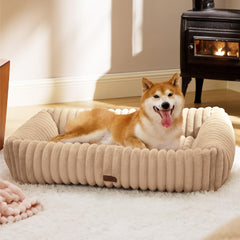 Bedsure ComfyFleece grand lit chien rectangulaire, soutien confortable pour les siestes.