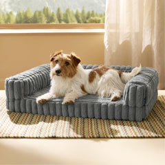 Bedsure lit orthopédique ComfyFleece en mousse mémoire pour chien moyen, soutien articulations.
