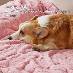 Bedsure Couverture corail 300GSM douce et légère pour sieste.