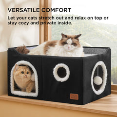 Bedsure grand lit-chat cube plateforme-haut – endroit idéal pour dormir en hauteur.