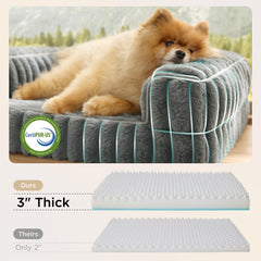 Bedsure lit avec bolster triple-face pour confort et sécurité nocturne du chien.