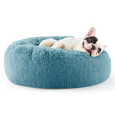 Lit Bedsure donut arrondi pour petits chiens et chats, confort enveloppant.