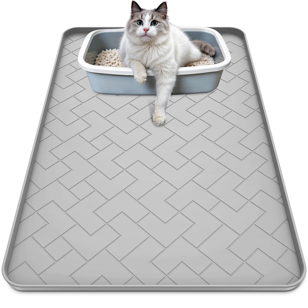 Tapis Beenxmyy Litière Extra Épais offre une surface sûre et antidérapante pour le chat.