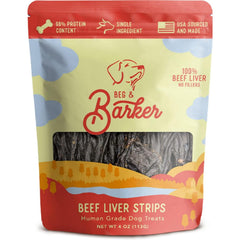 Friandise Beg & Barker foie de boeuf séché pour chien, bouchée appétente idéale pour l'entraînement.