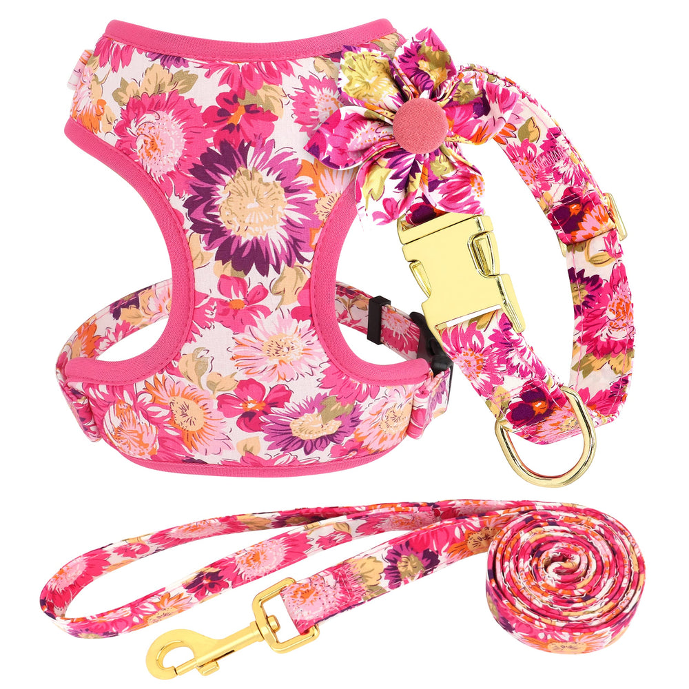 Beirui collier fleuri rose, idéal pour des promenades élégantes et confortables.