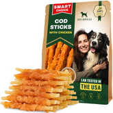 Beloved Pets: batonnets poisson enrobe poulet, duree longue pour chiens actifs.