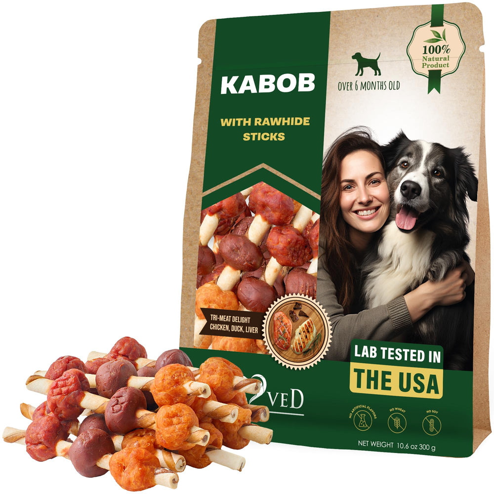 Beloved Pets Brochettes Rawhide Canard-Poulet, récompense appétente pour l'entraînement quotidien.