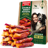 Beloved Pets friandises patate douce et canard pour l'entraînement et la récompense.