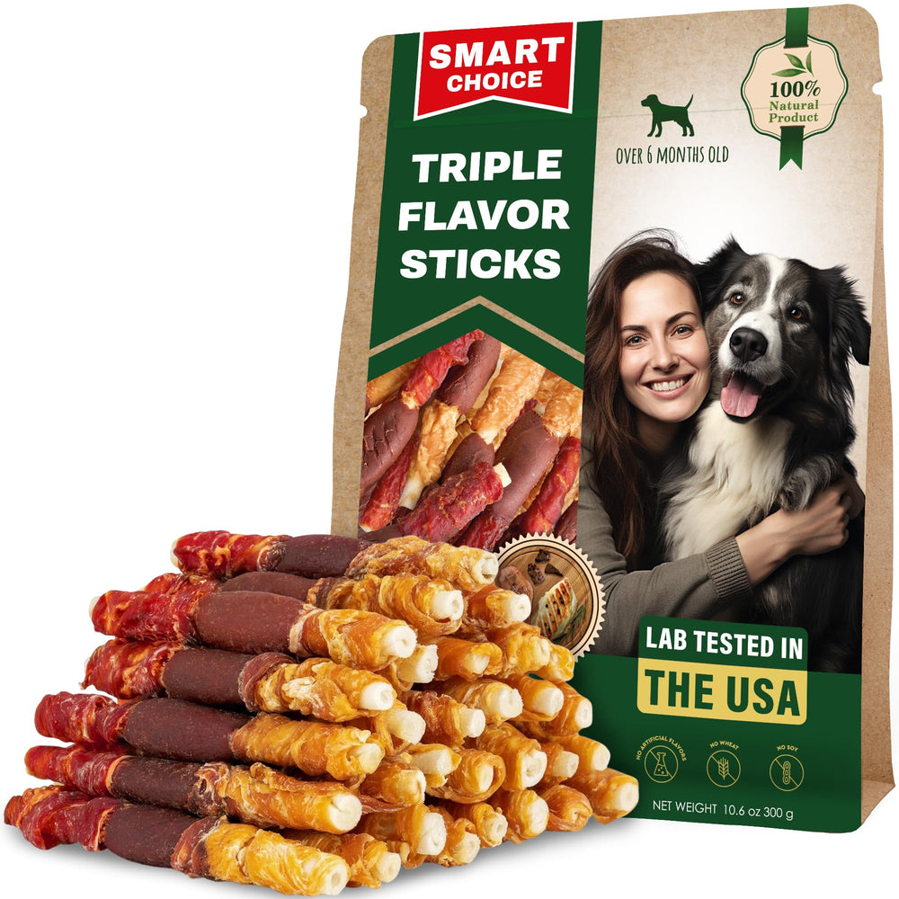 Beloved Pets: os en peau enrobé poulet et canard, friandise durable pour chiens actifs.