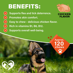 Beloved Pets pilules-chewables prévention-chien: saveur bacon facilitant l'administration.