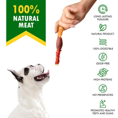 Beloved Pets: tranches poulet et canard, friandise protéinée idéale pour l'entraînement.